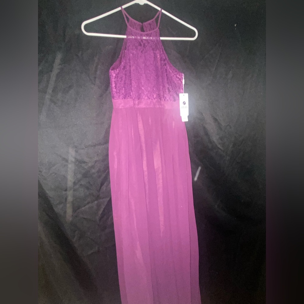 Purple Chemise Dress with Sheer Flowing Design